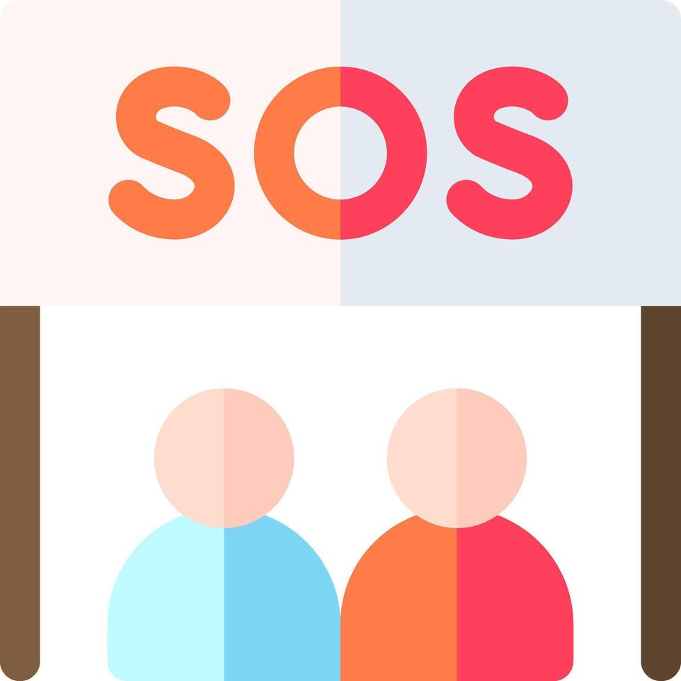 Sos logo with two people in front of it vector