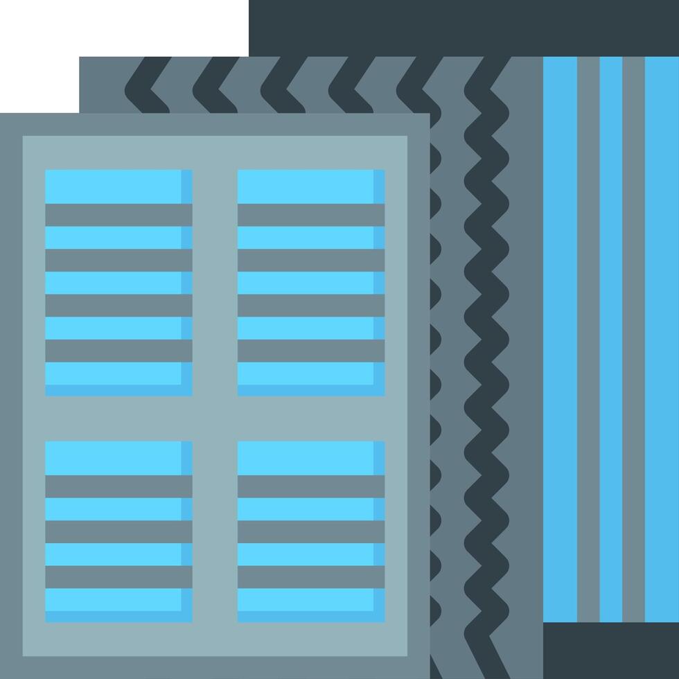 A blue and gray striped wallpaper with a window vector