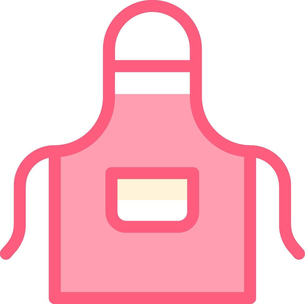 A pink apron with a white background vector