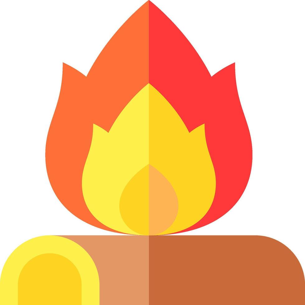 A fire is burning in a wooden box vector