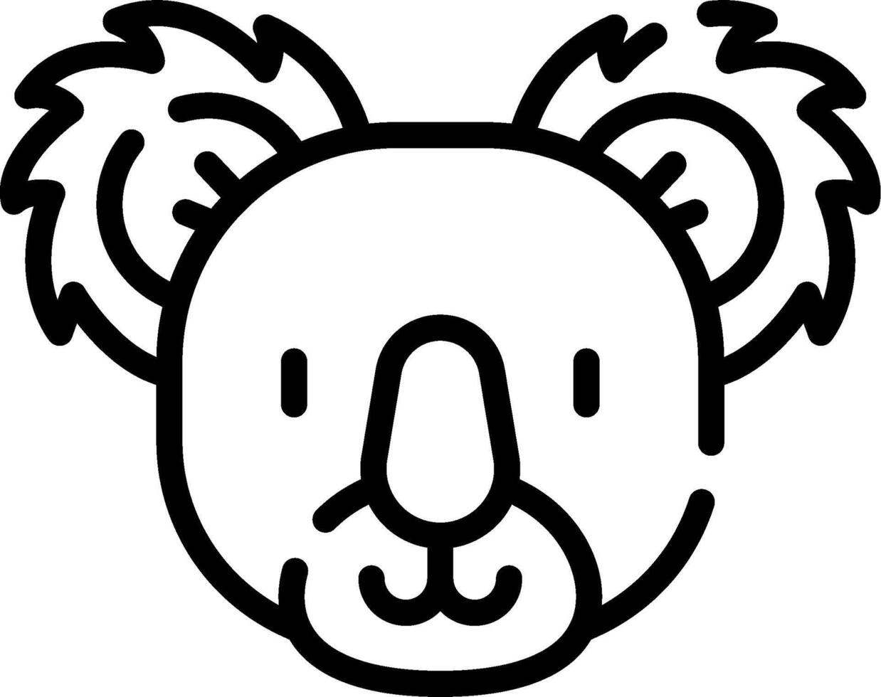 A black and white drawing of a koala bear vector