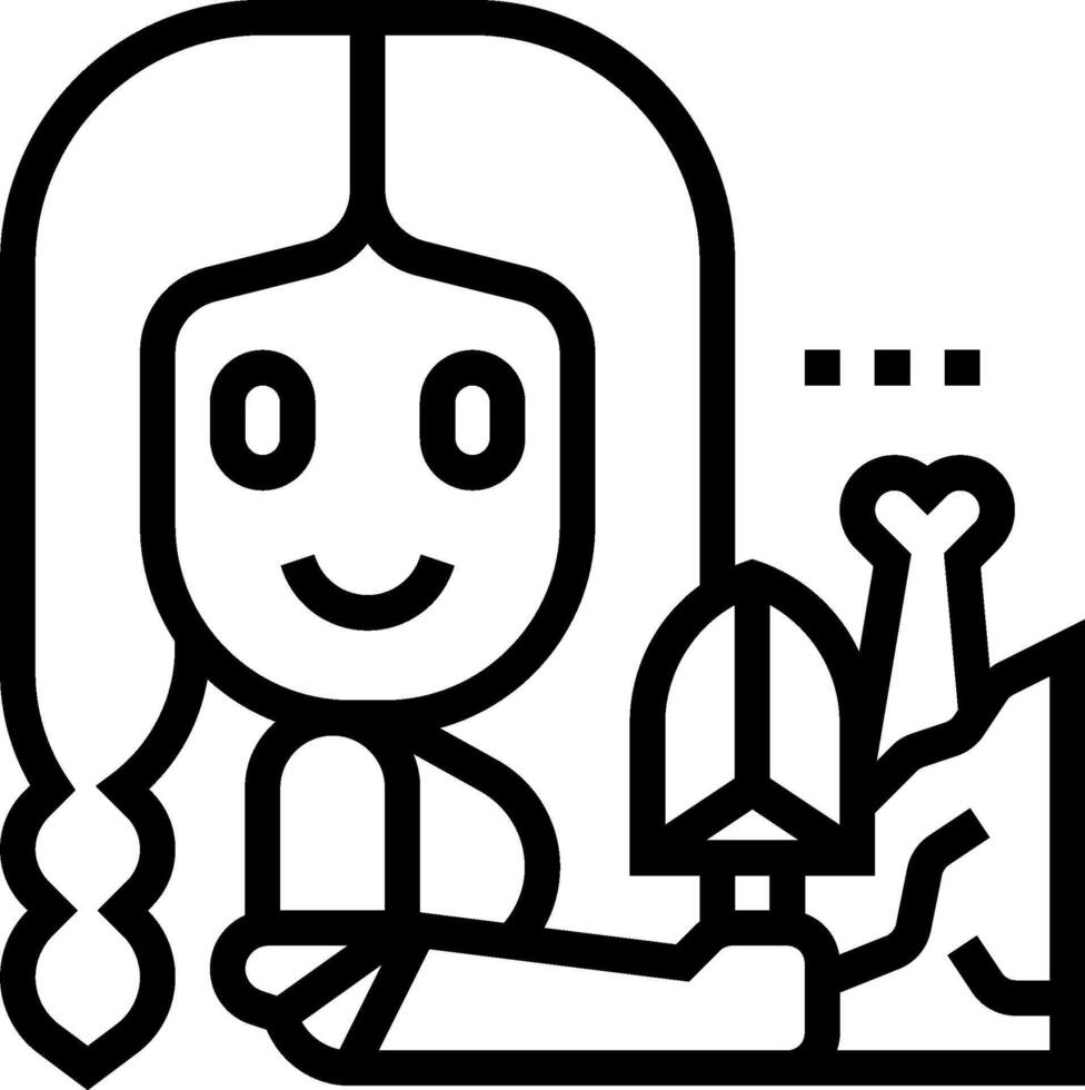 A woman with a knife and a fork vector