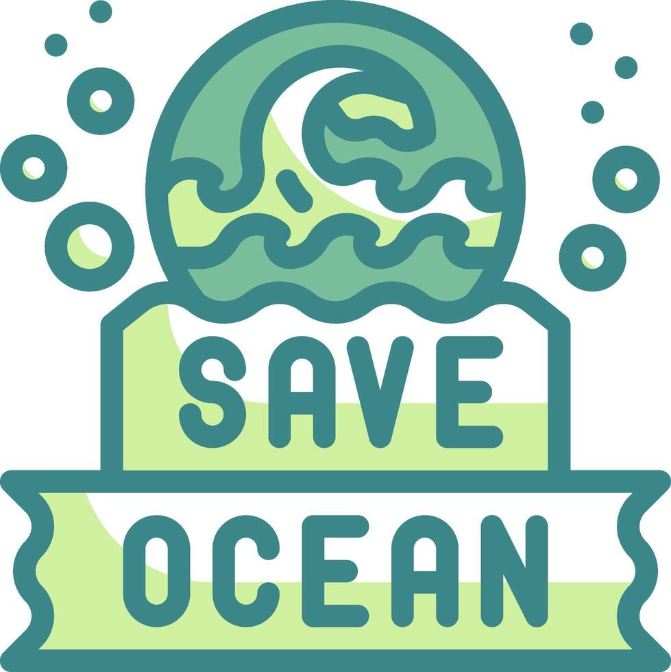 Save ocean logo with waves and text vector