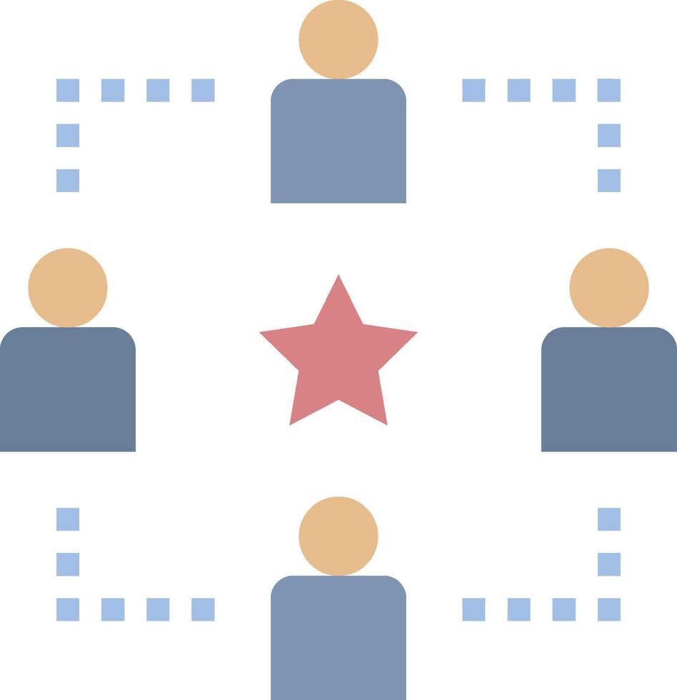 A group of people with a star in the middle vector