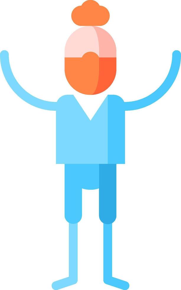 A cartoon man with arms up in the air vector