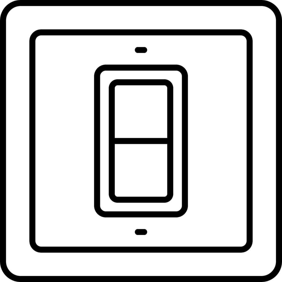 A black and white image of a light switch vector