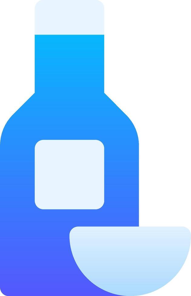 A blue bottle with a bowl of water vector