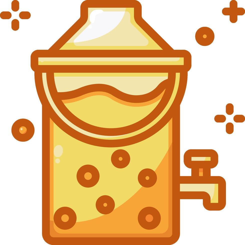 A yellow juice machine with a lid vector