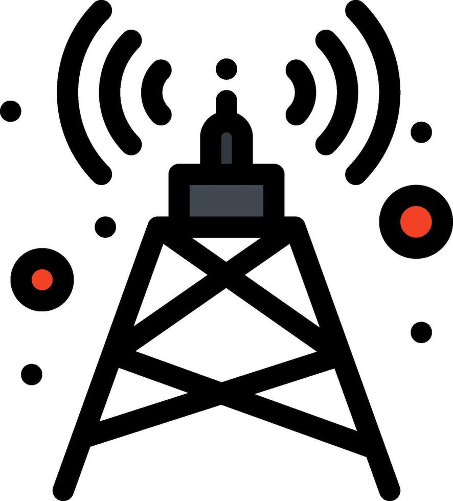 A radio tower with a radio antenna and a radio vector