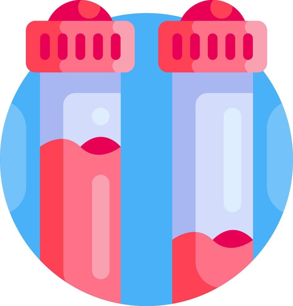 Two test tubes with red liquid in them vector