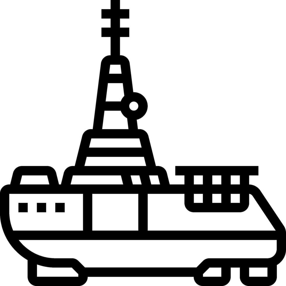 A black and white drawing of a ship vector