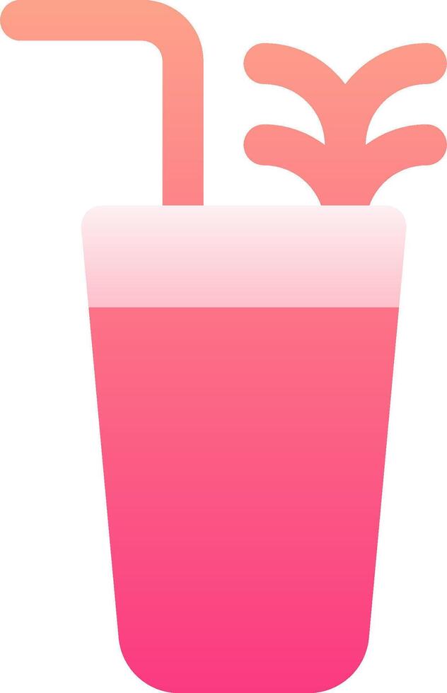 A pink drink with a straw and a straw vector