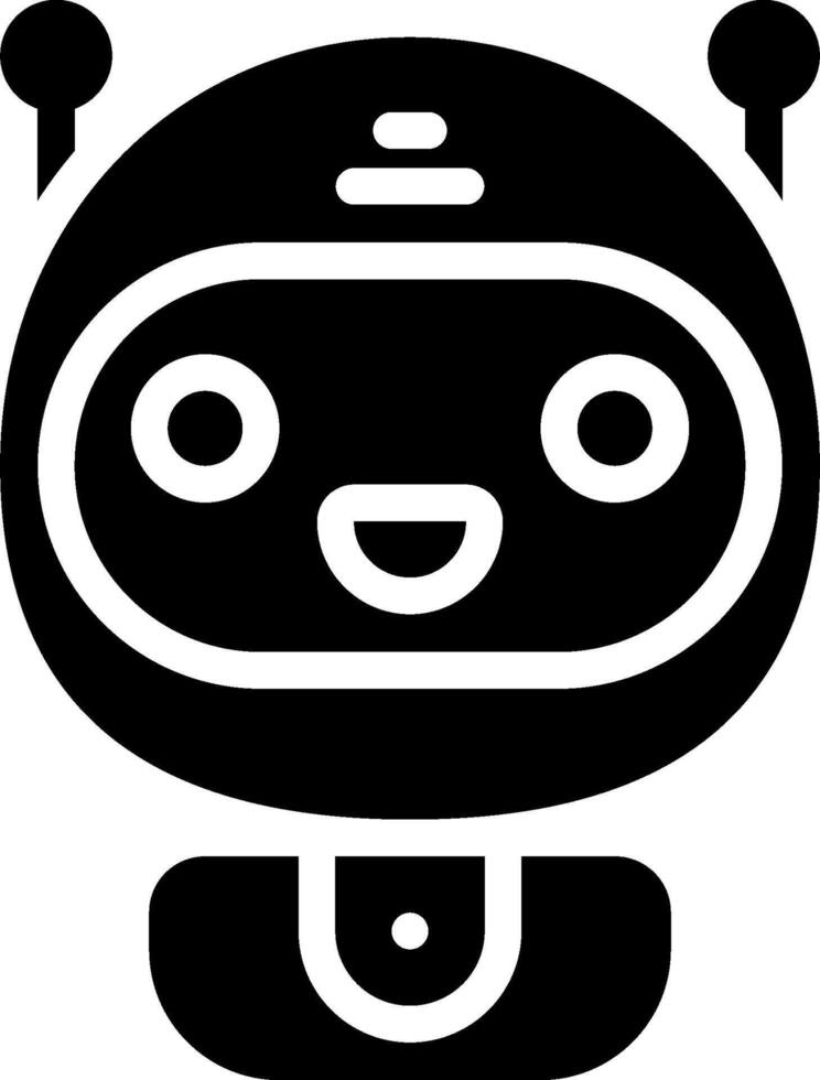 A black and white robot icon vector