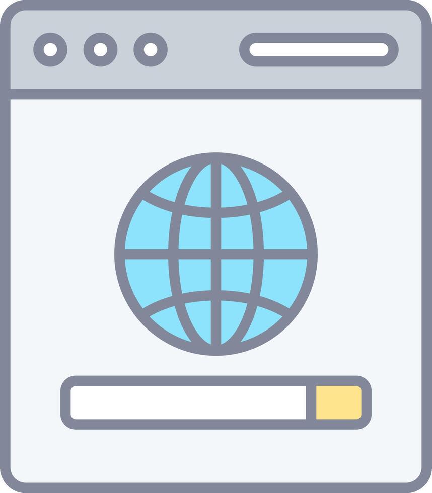 A web browser with a globe icon vector