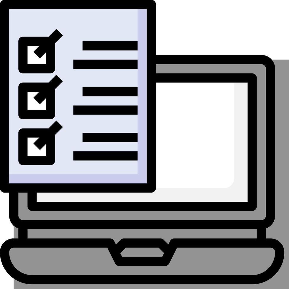 A laptop with a check list on it vector