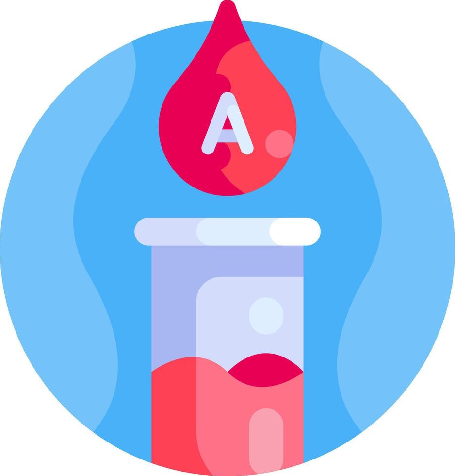 A blood drop is sitting on top of a test tube vector