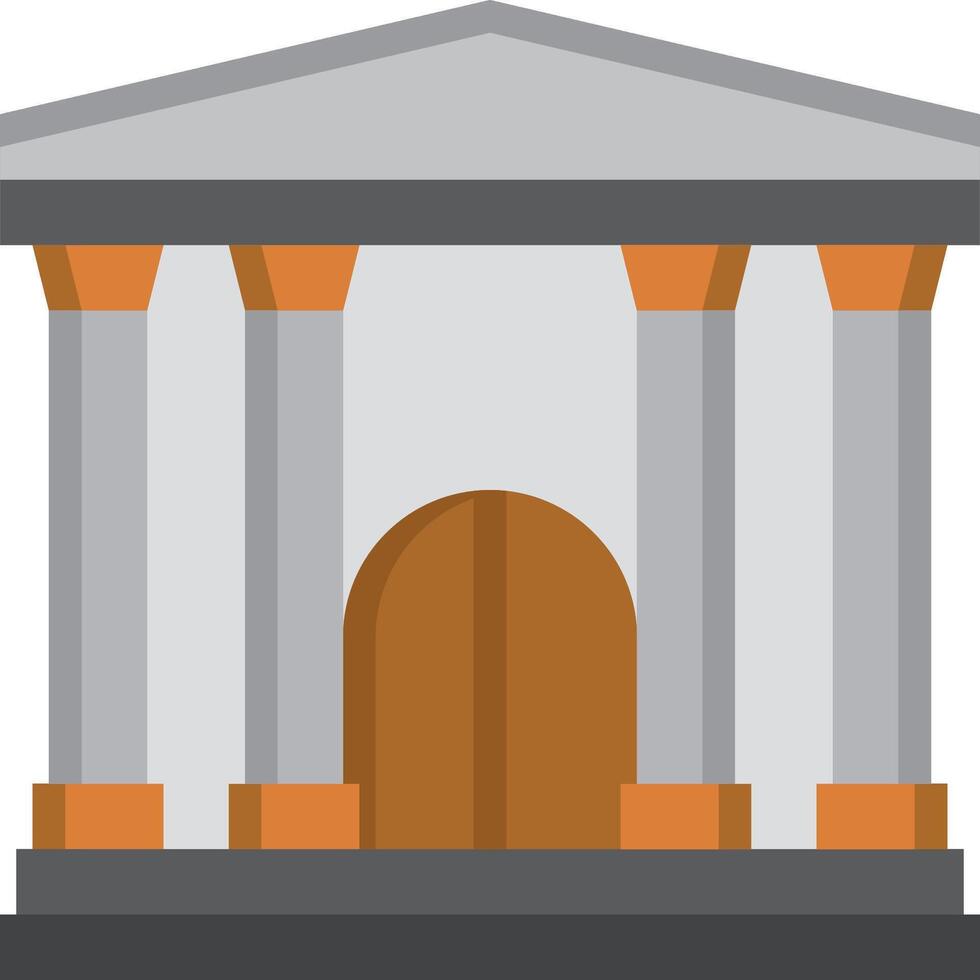 An illustration of a building with columns vector