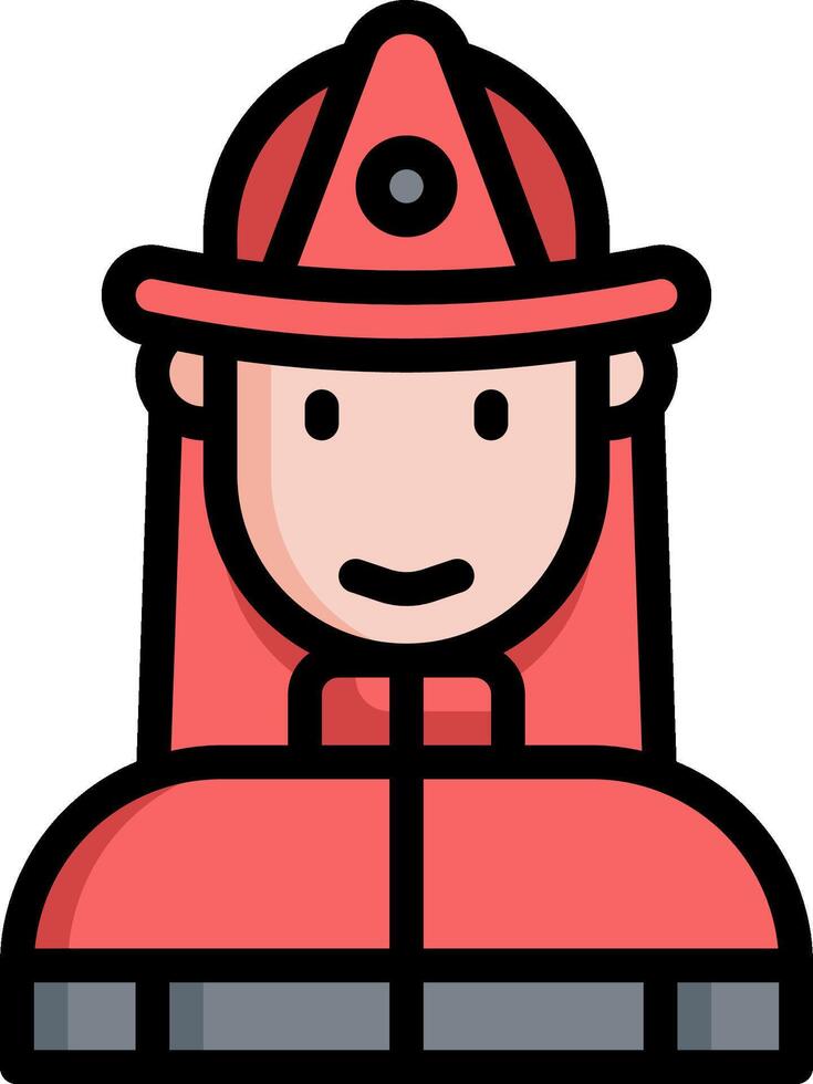 Fireman avatar icon vector