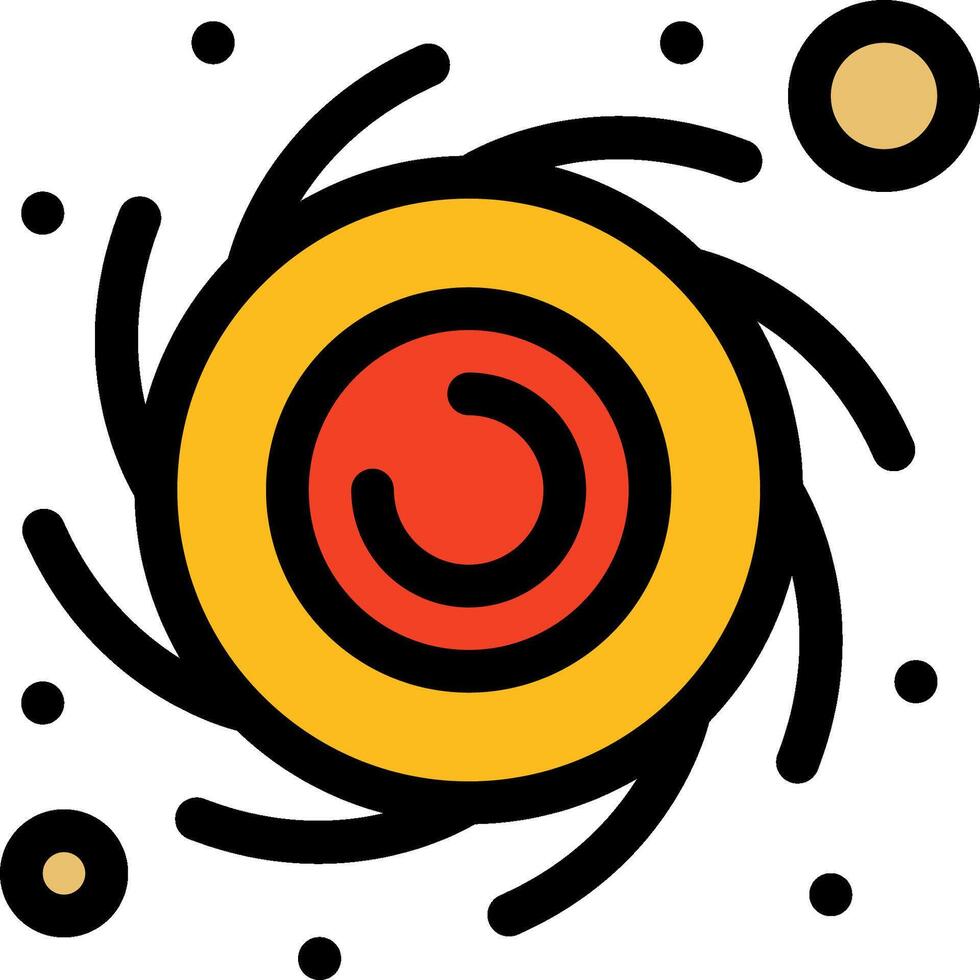 A yellow and black circular design with a black dot in the center vector