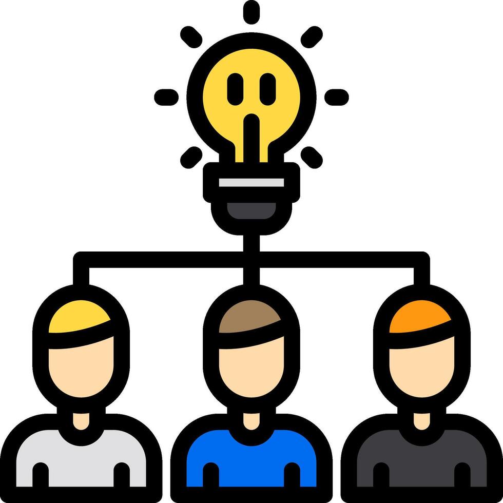 People with light bulb over their heads vector