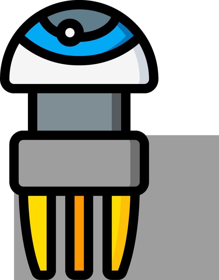 A cartoon robot with a blue and yellow head vector