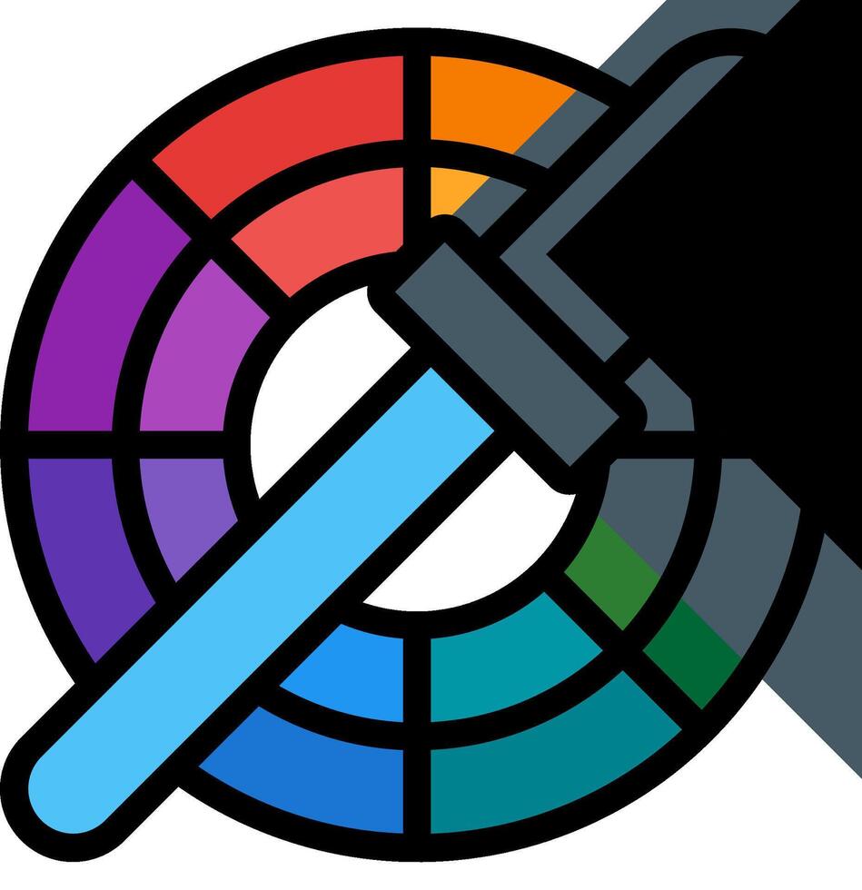 A colorful paintbrush with a black tip vector