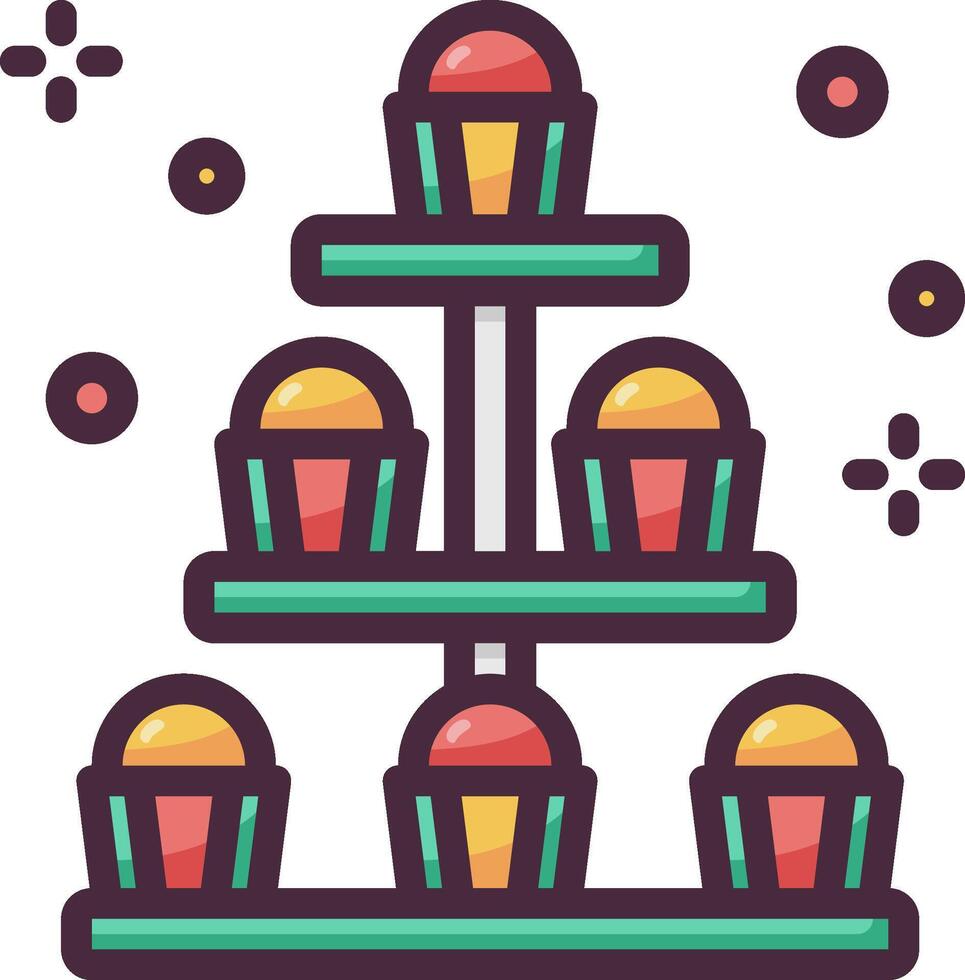Cupcake stand icon illustration vector