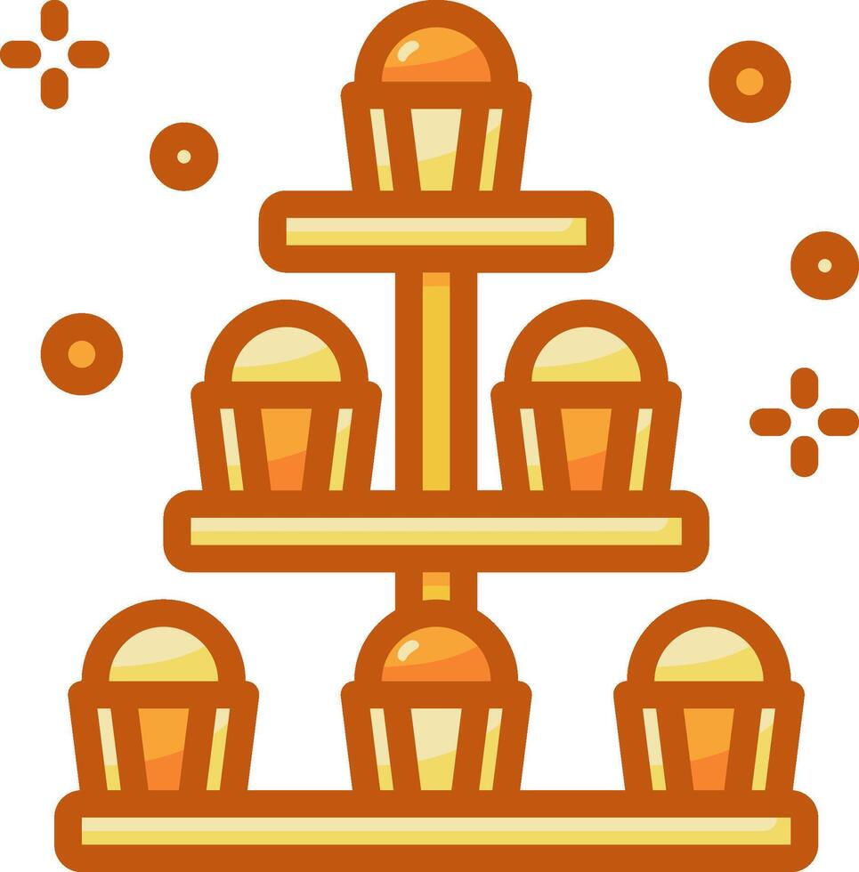 A cake stand with cupcakes on it vector