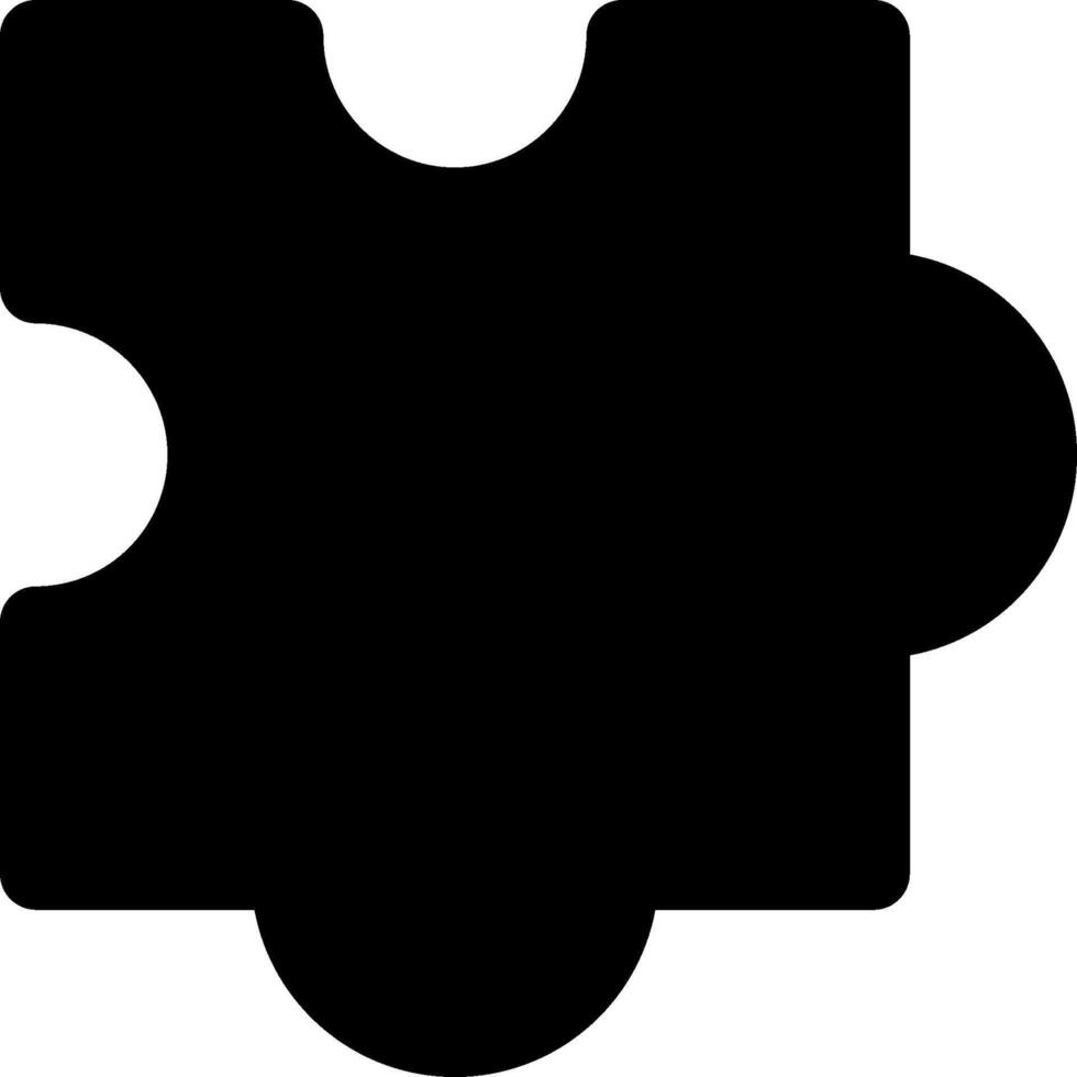A black puzzle piece with a white background vector