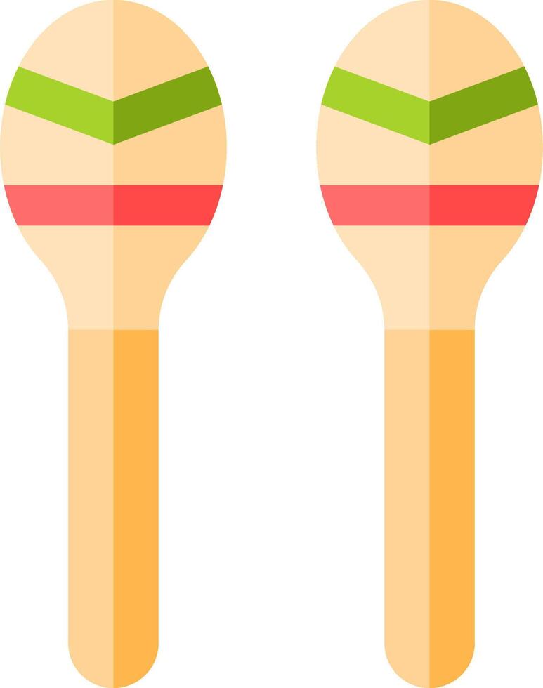 Two maracas with different colors and shapes vector
