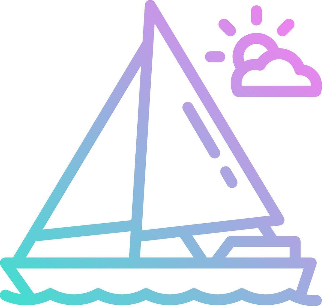 A sailboat with clouds and sun in the background vector