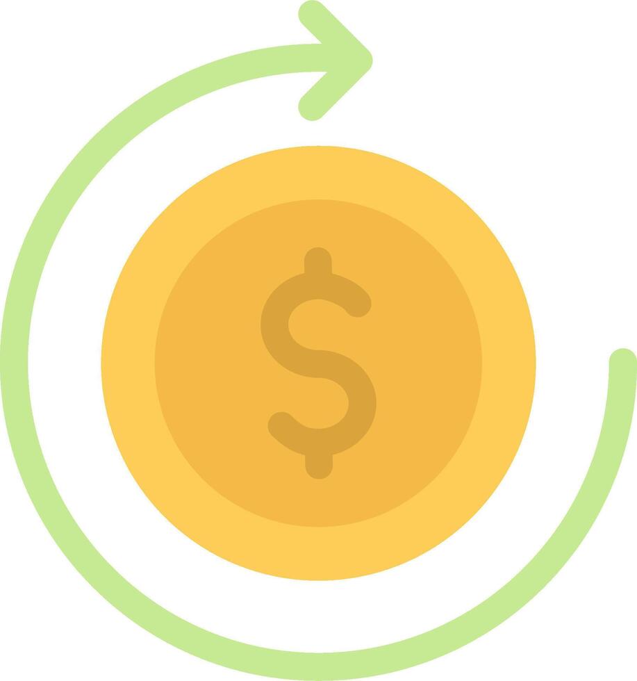 A dollar coin is shown in a circle with an arrow pointing up vector