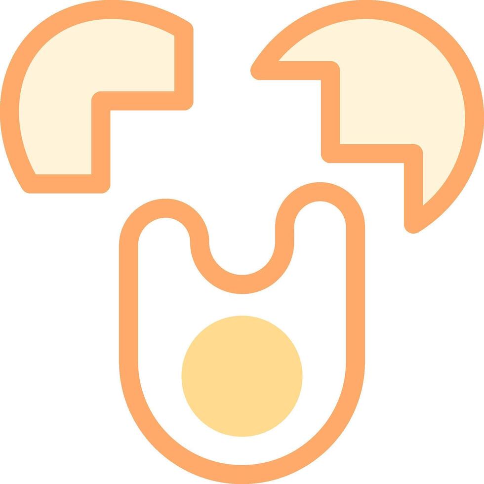 An orange and white icon of a baby's head vector