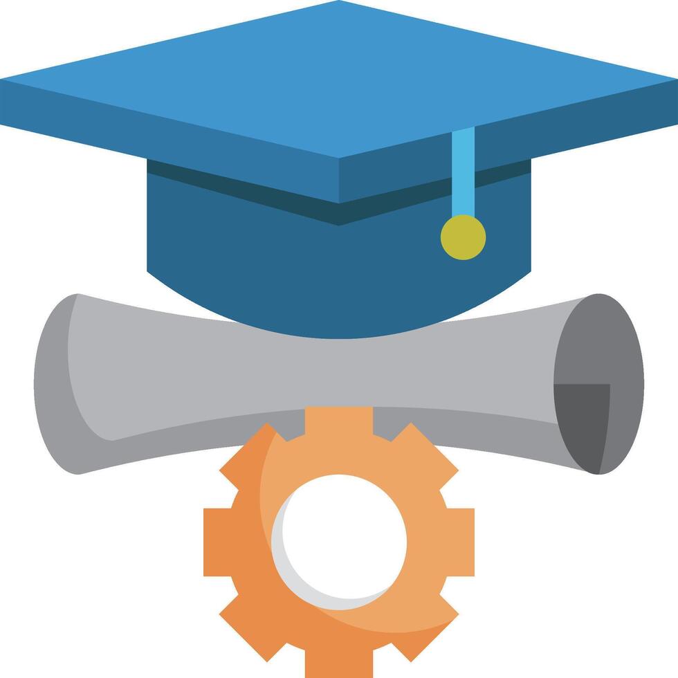 A graduation cap and diploma on a white background vector