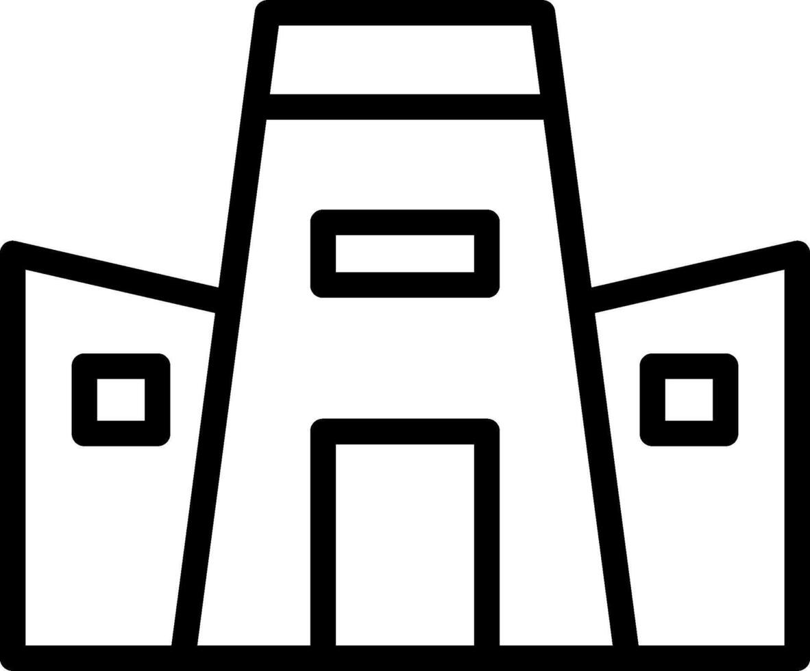 A black and white drawing of a building vector