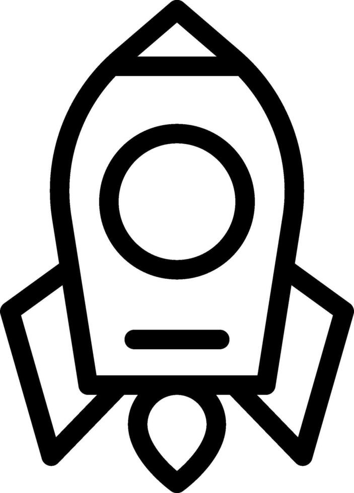 A black and white drawing of a rocket vector
