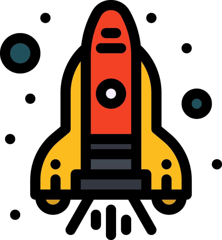 A rocket ship icon with a black and red color vector