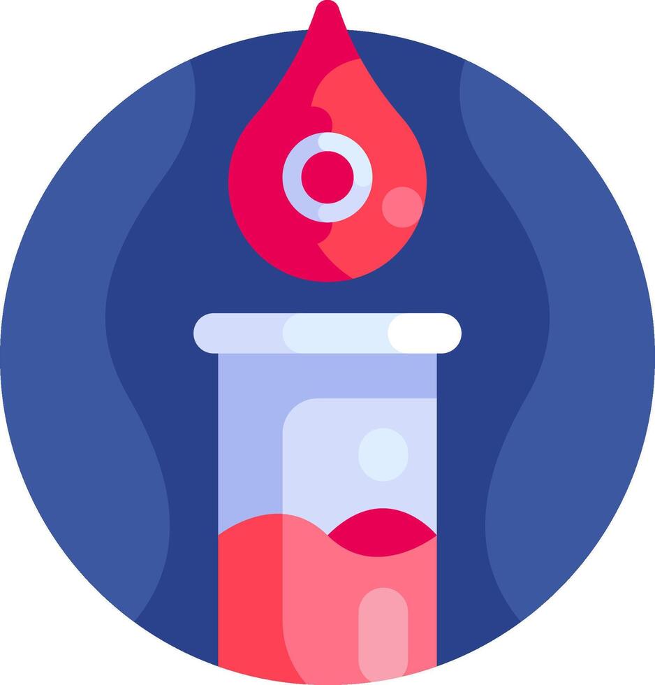 Blood drop in a vial with a drop of blood vector
