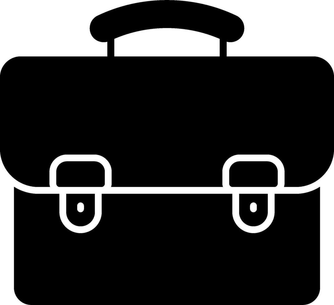 A black briefcase icon on a white background vector