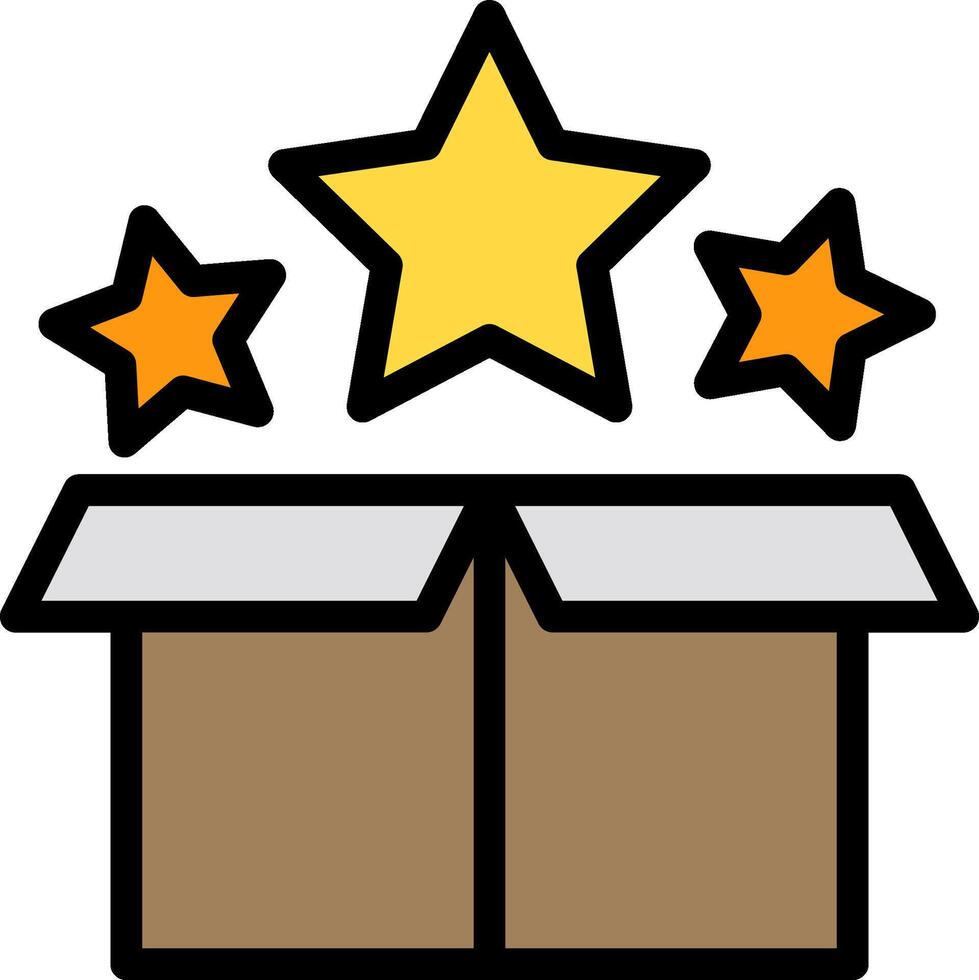 A box with stars and a star inside vector