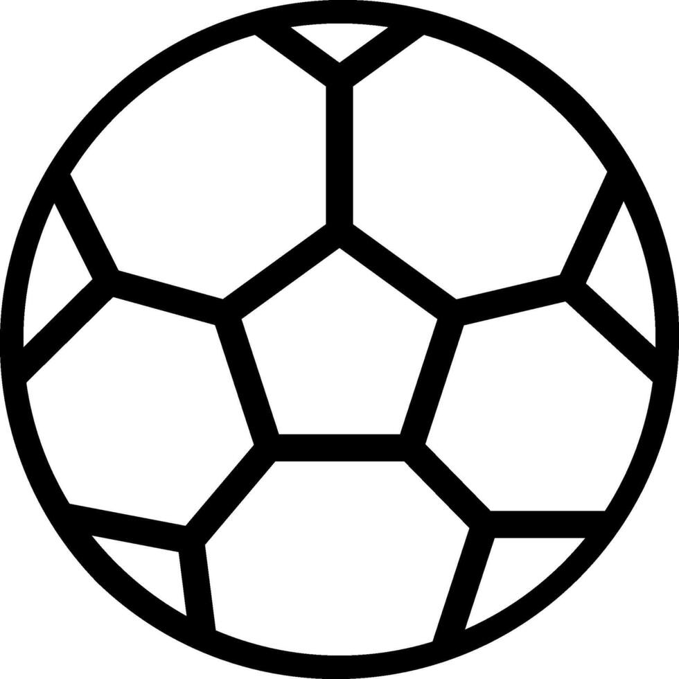 A soccer ball is shown in black and white vector