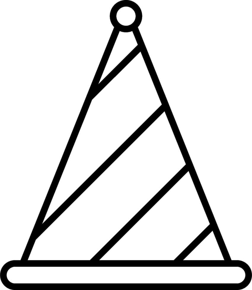 A black and white party hat icon vector