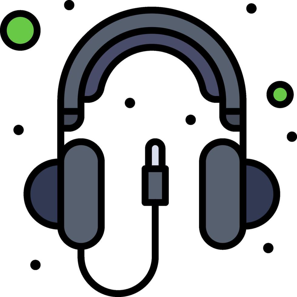 Headphones icon with green dots vector