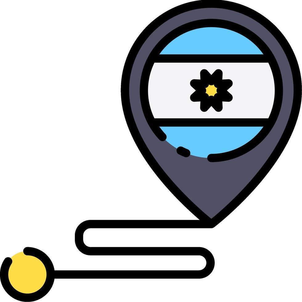 Map pin with flag of argentina illustration vector