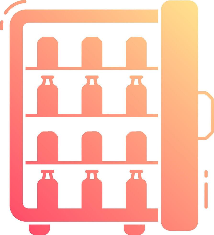 A refrigerator with bottles inside vector