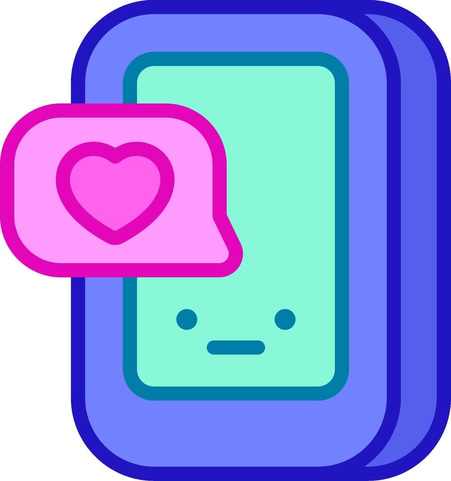 A phone with a heart and a speech bubble vector