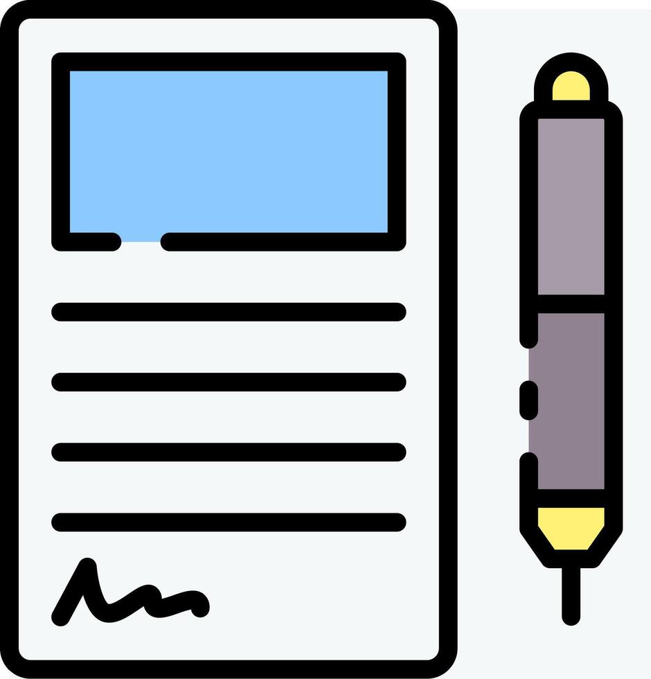 A pen and paper with a blank sheet of paper vector