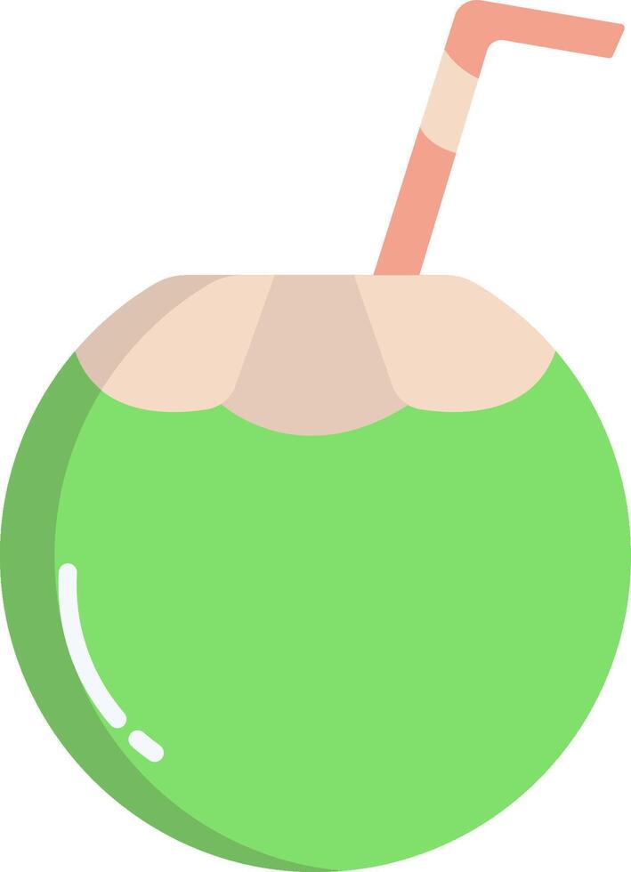 Coconut drink with straw vector