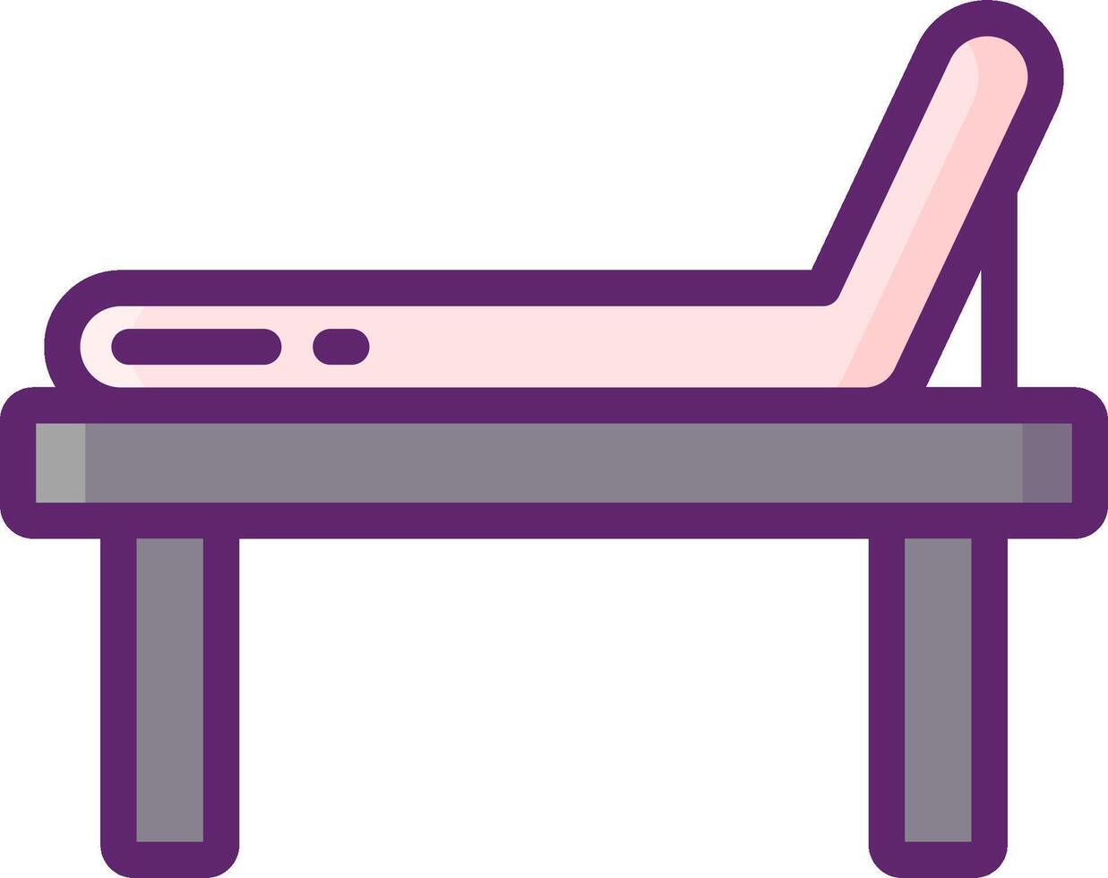 A pink chair with a laptop on it vector