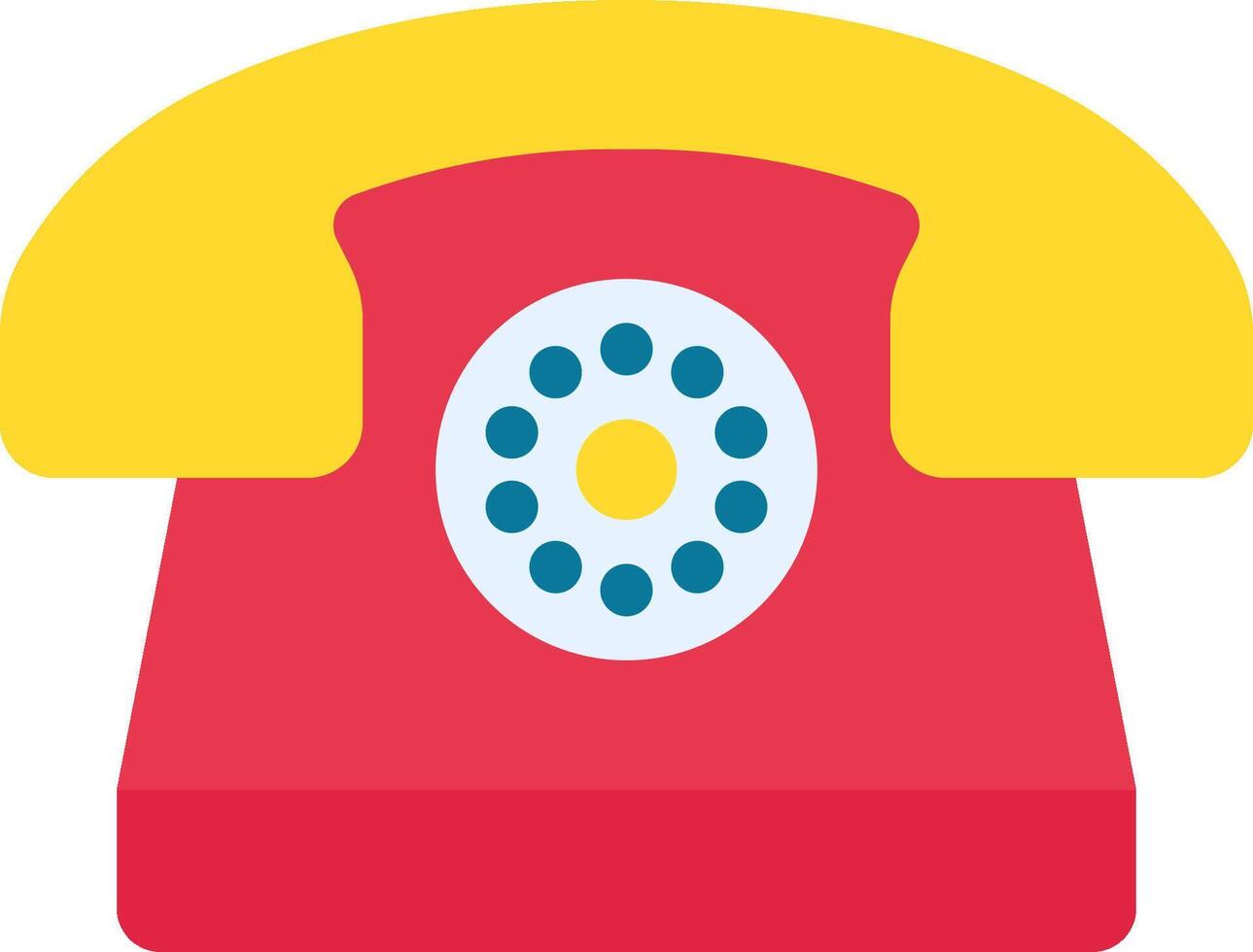 A red telephone with yellow and red buttons vector